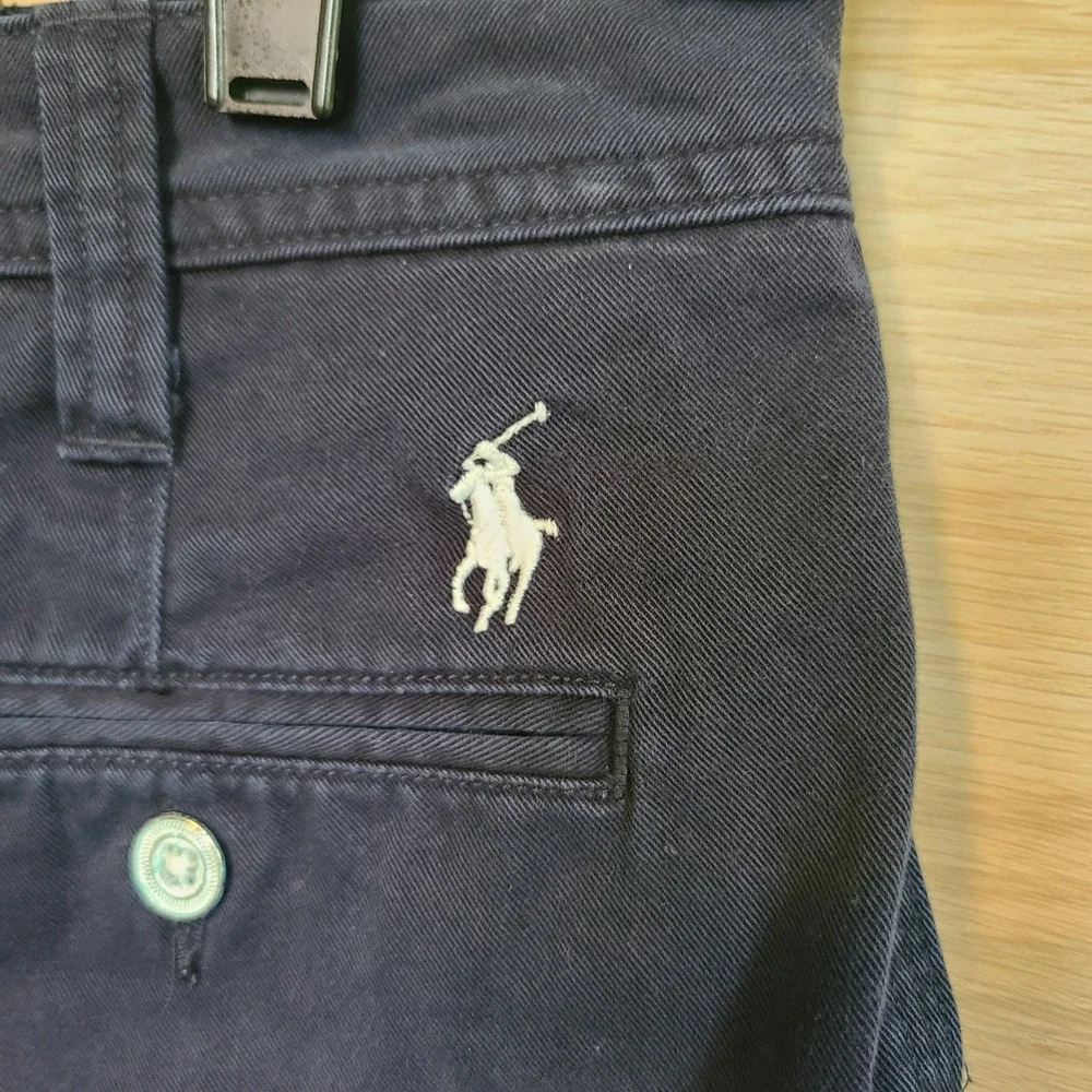 Polo Ralph Lauren Chino Shorts Womens 0 Navy Blue Preppy Cotton Twill Pony